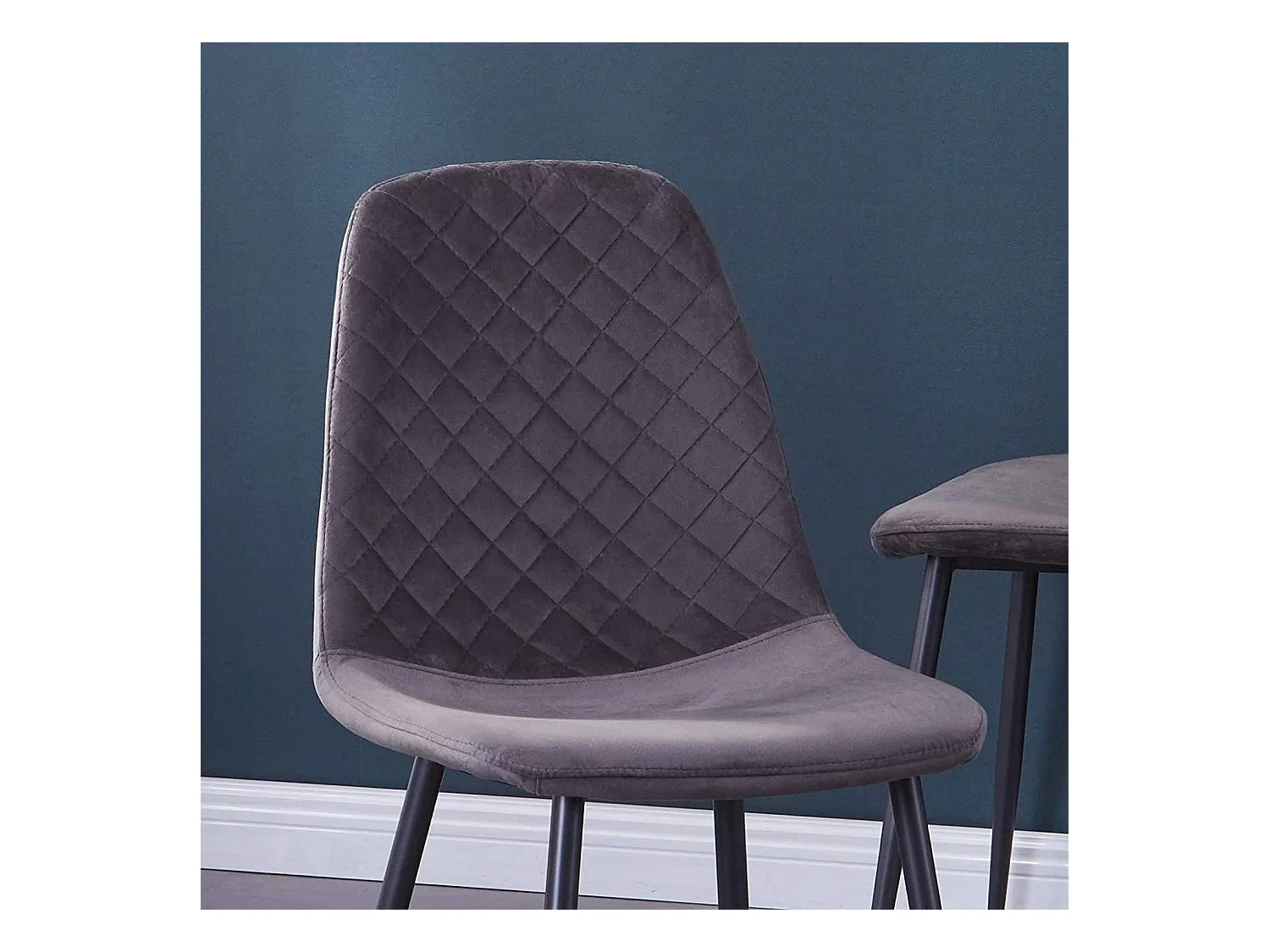 Lot de 4 Chaises Gris Scandinaves, Chaises de Salle à Manger avec Dossier, Siège en Velours, Pieds en Métal pour pour Salon,Salle de Cuisine (4, Gris Velours)