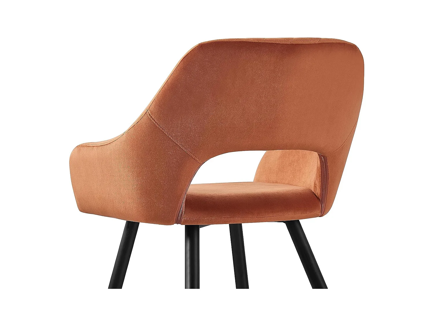 Lot de 2 Chaises en Velours Scandinaves avec Dossier et Accoudoirs Capitonnés, pour Bureau,Cuisine (2, Orange)