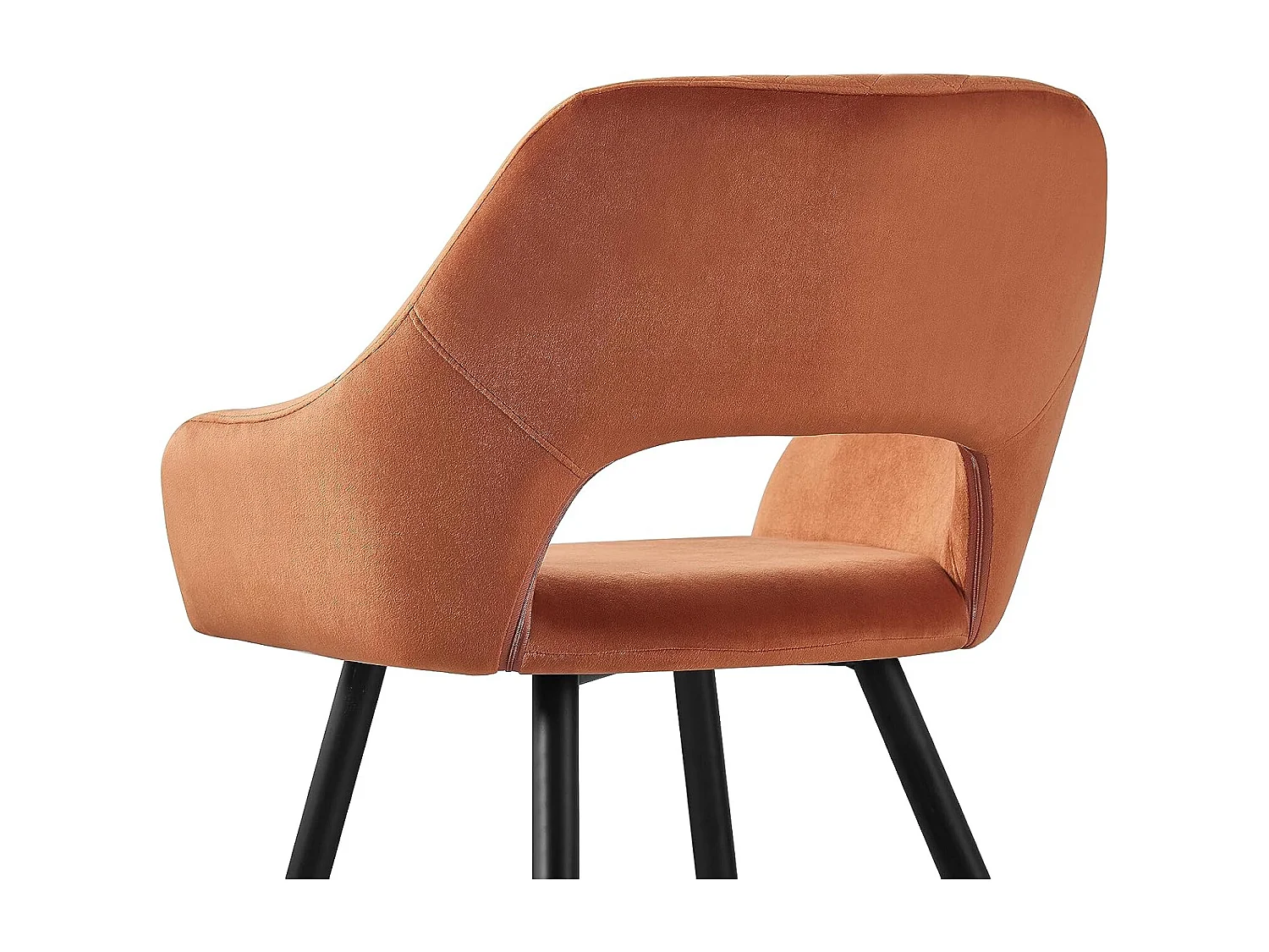 Lot de 2 Chaises en Velours Scandinaves avec Dossier et Accoudoirs Capitonnés, pour Bureau,Cuisine (2, Orange)