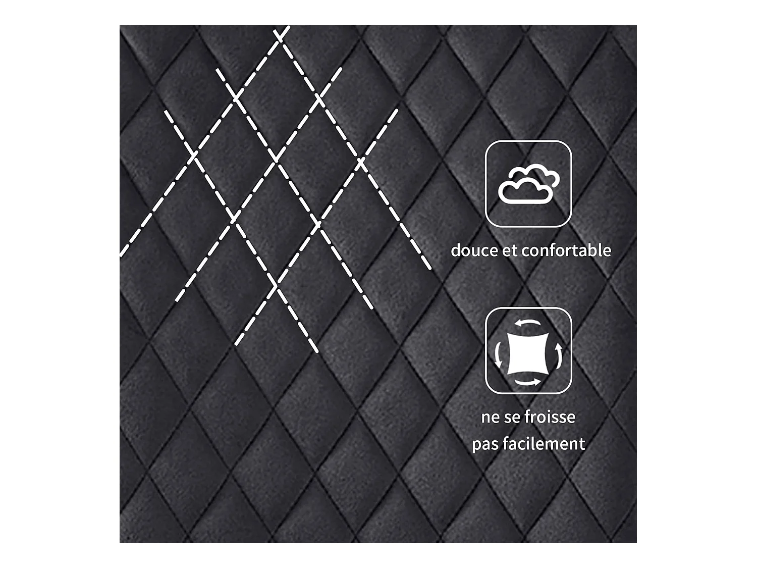 Lot de 6 Chaises Scandinaves en Velours Cadre en métal avec Dossier pour Salon, Cuisine, Salle à Manger (6, Noir)