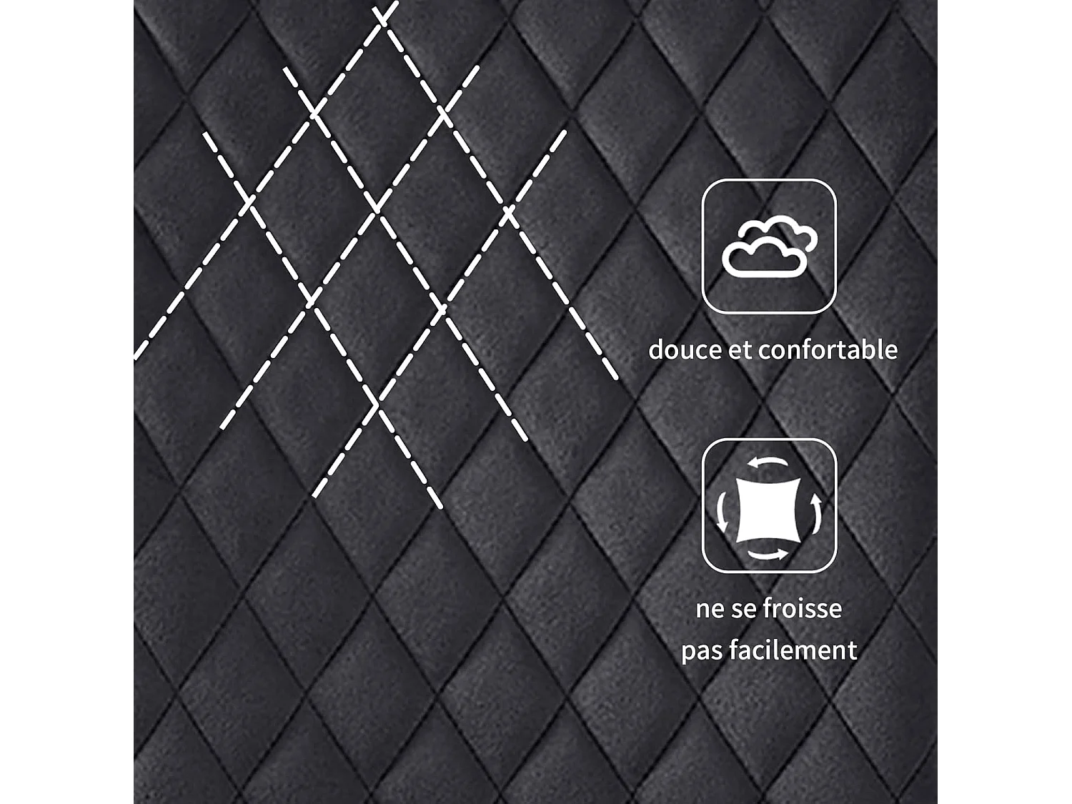 Lot de 6 Chaises Scandinaves en Velours Cadre en métal avec Dossier pour Salon, Cuisine, Salle à Manger (6, Noir)