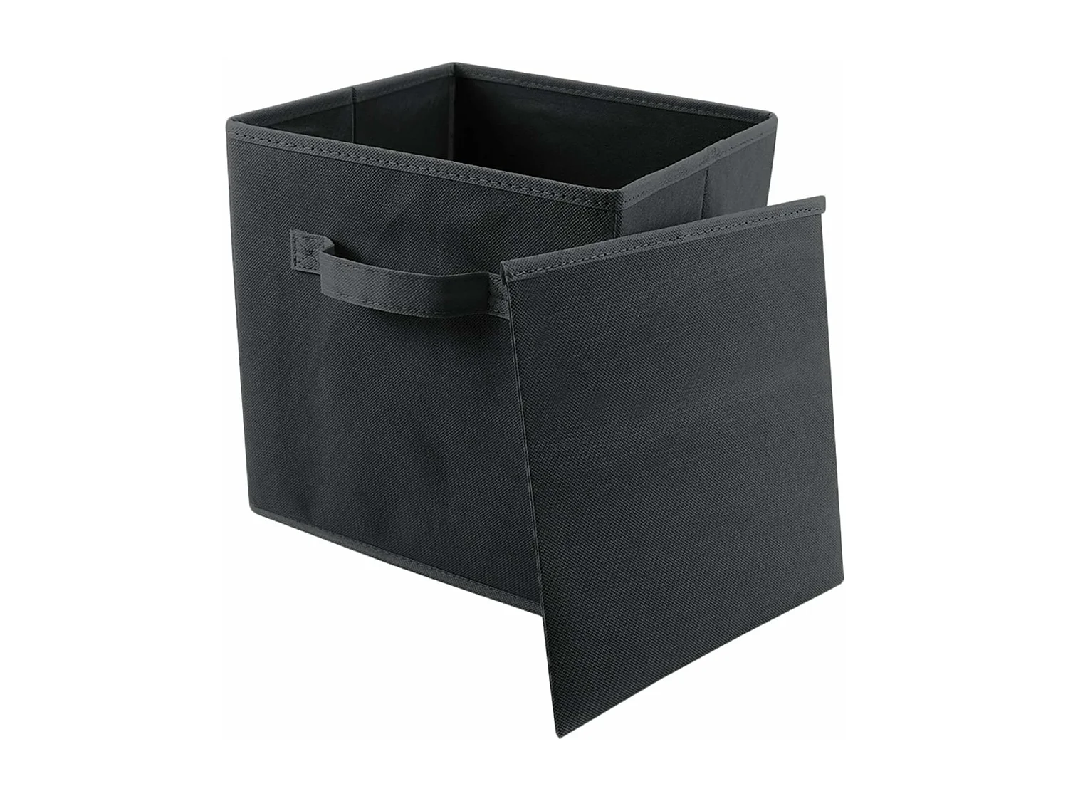 Lot de 4 Boîtes de Rangement en Toile Pliable, non tissée, Paniers de Rangement avec Poignées, 27 x 27 x 28 cm-pour vêtements, livres, jouets (Noir)