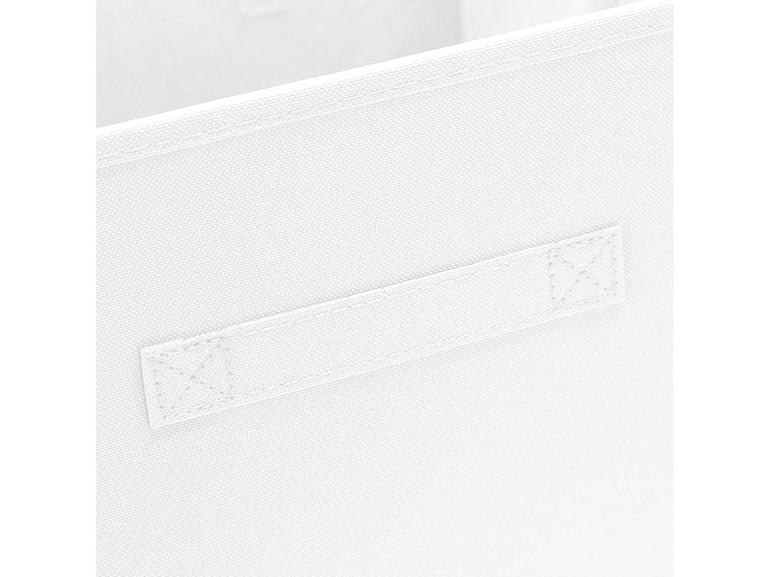 Lot de 4 Boîtes de Rangement en Toile Pliable, non tissée, Paniers de Rangement avec Poignées, 27 x 27 x 28 cm-pour vêtements, livres, jouets (Blanc)