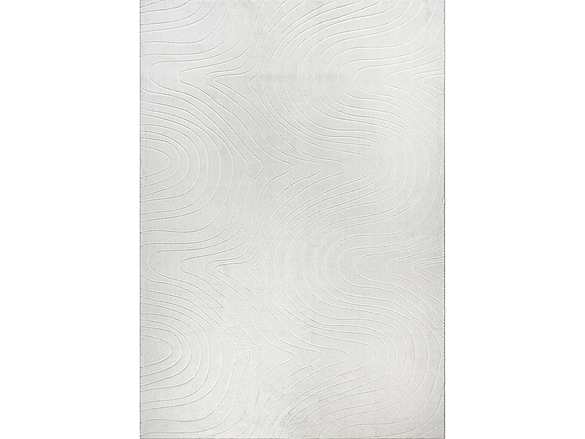 Tapete Rio sala estar antiderrapante oceano, Creme, 160 x 220 cm