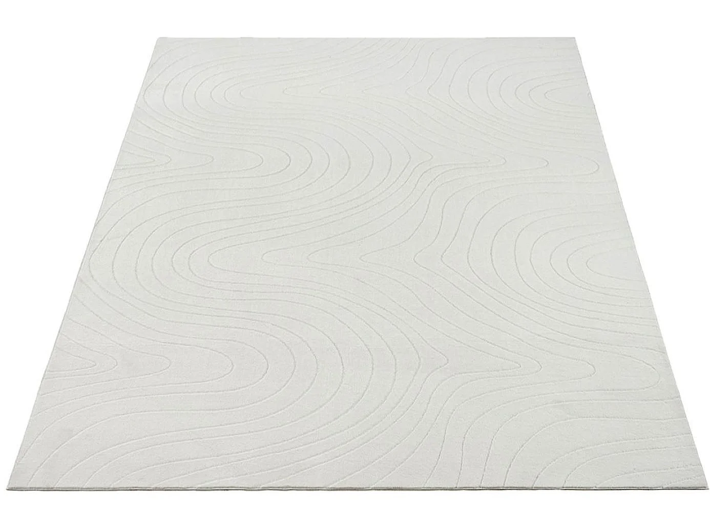 Tapete Rio sala estar antiderrapante oceano, Creme, 160 x 220 cm