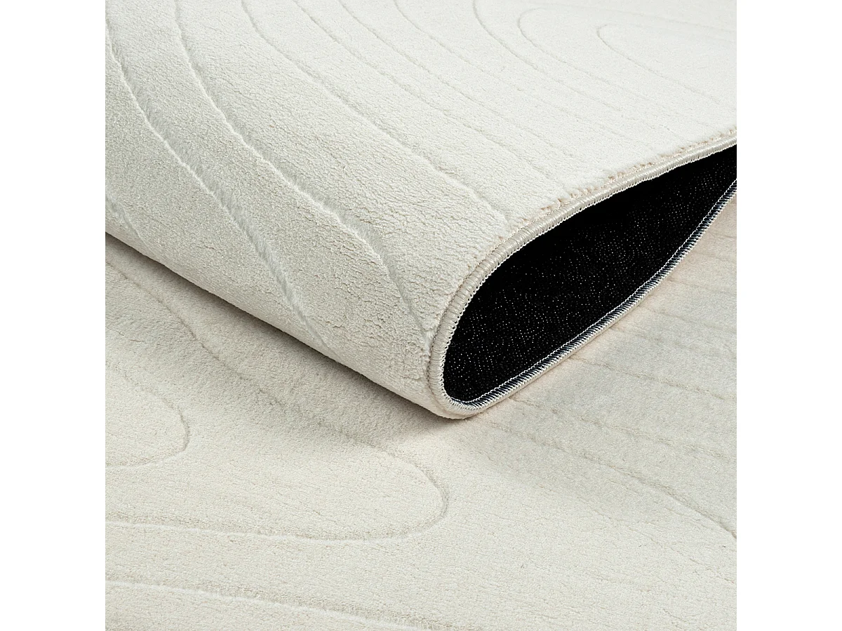 Tapete Rio sala estar antiderrapante oceano, Creme, 160 x 220 cm