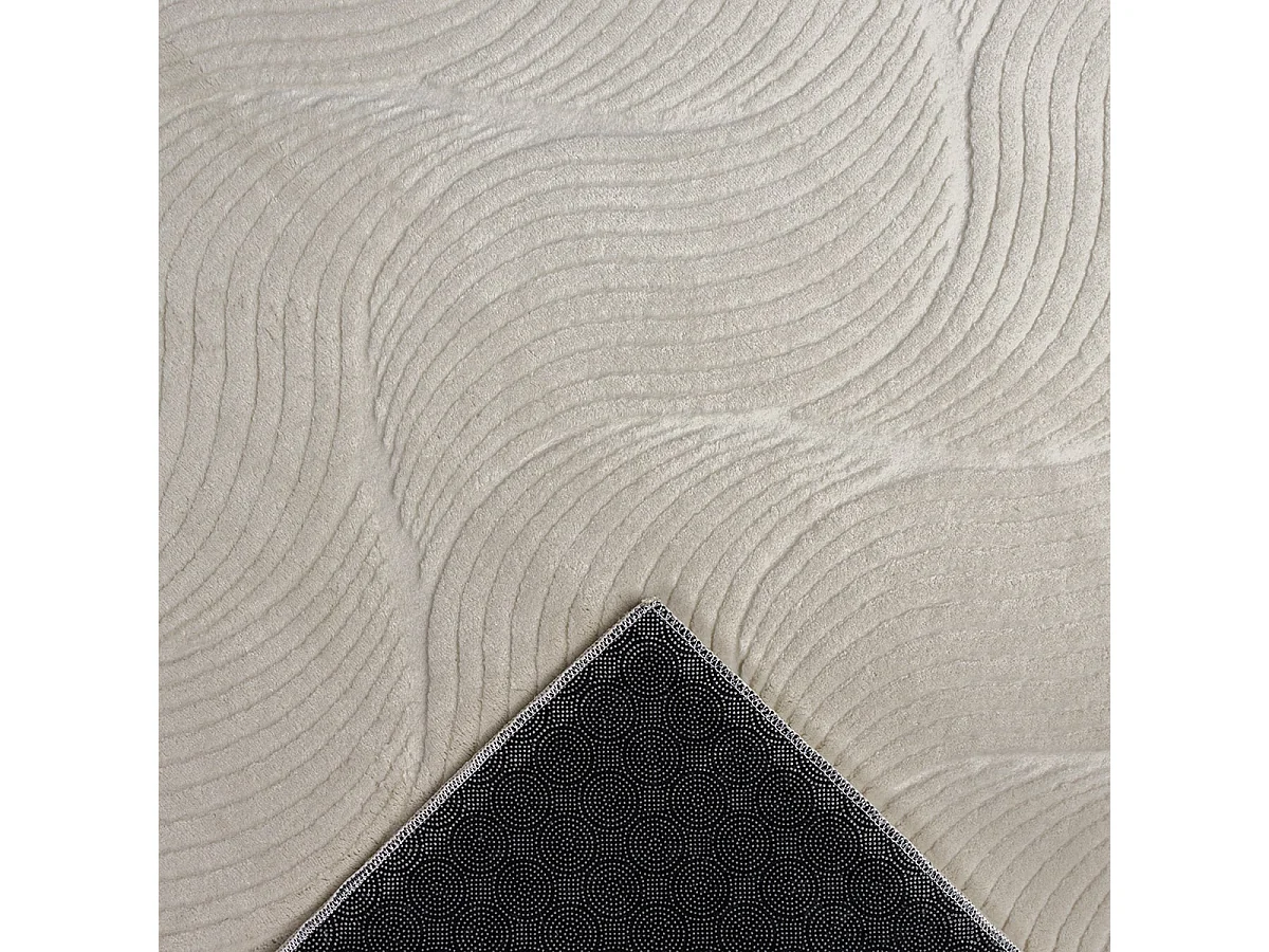 Tapis Rio salon antidérapant 3D, Crème, 160 x 220 cm