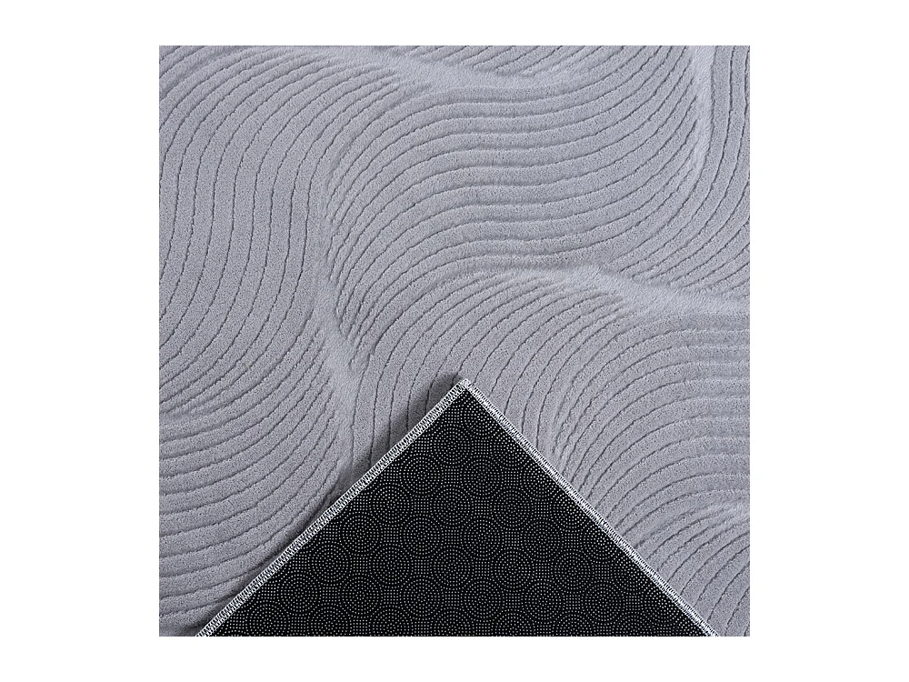 Tapis Rio salon antidérapant 3D, Gris, 160 x 220 cm