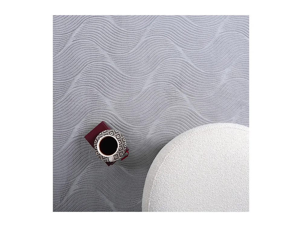 Tapis Rio salon antidérapant 3D, Gris, 160 x 220 cm