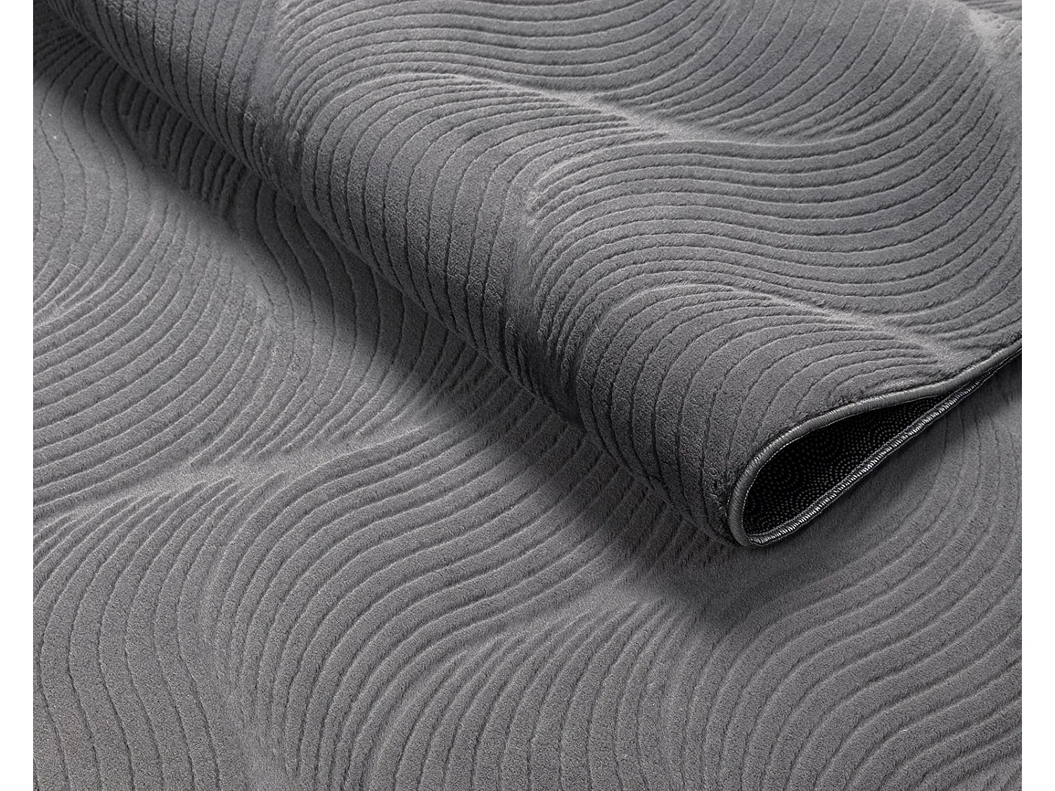 Tapis Rio salon antidérapant 3D, Anthracite, 80 x 300 cm