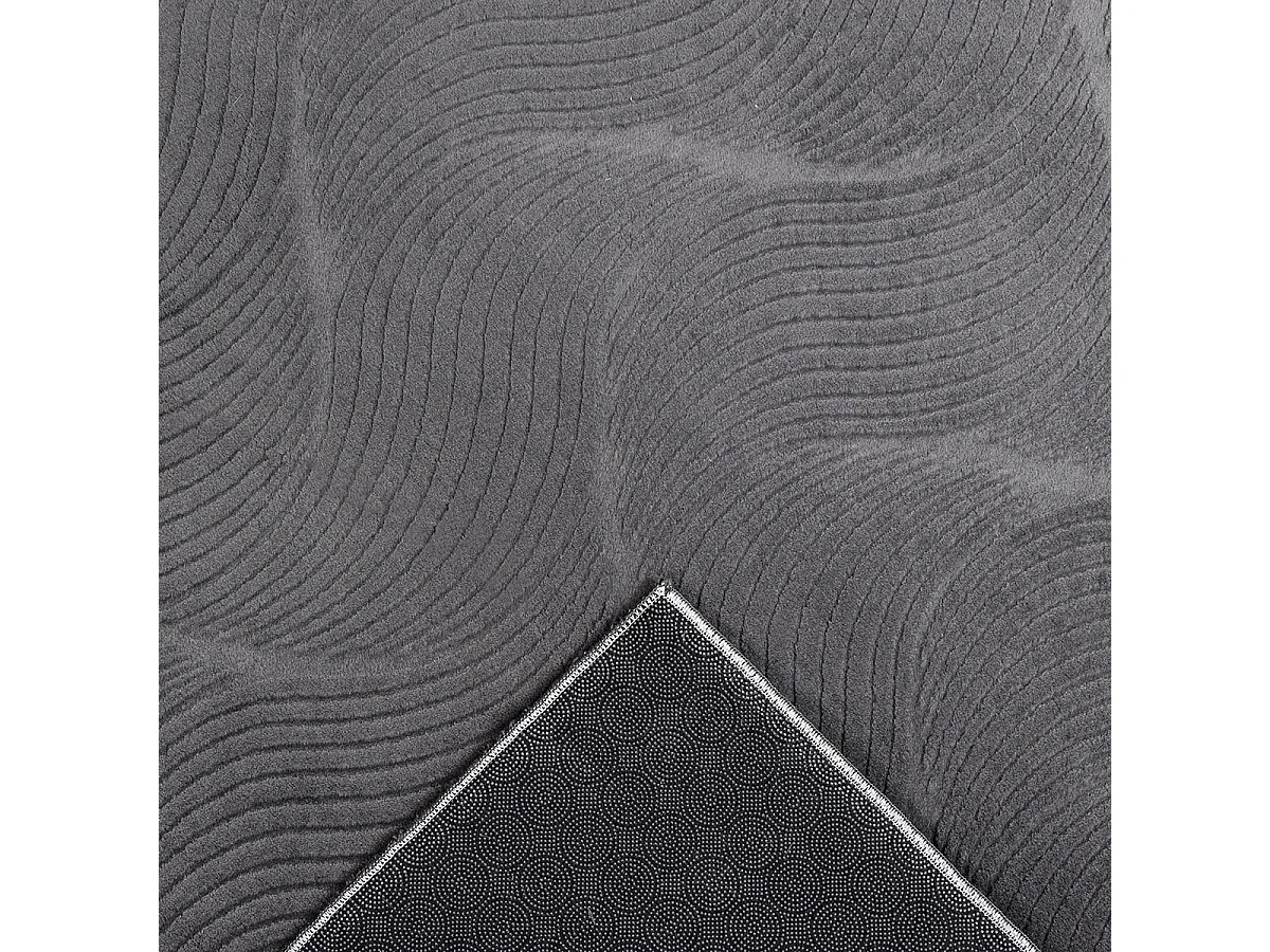 Tapis Rio salon antidérapant 3D, Anthracite, 80 x 300 cm