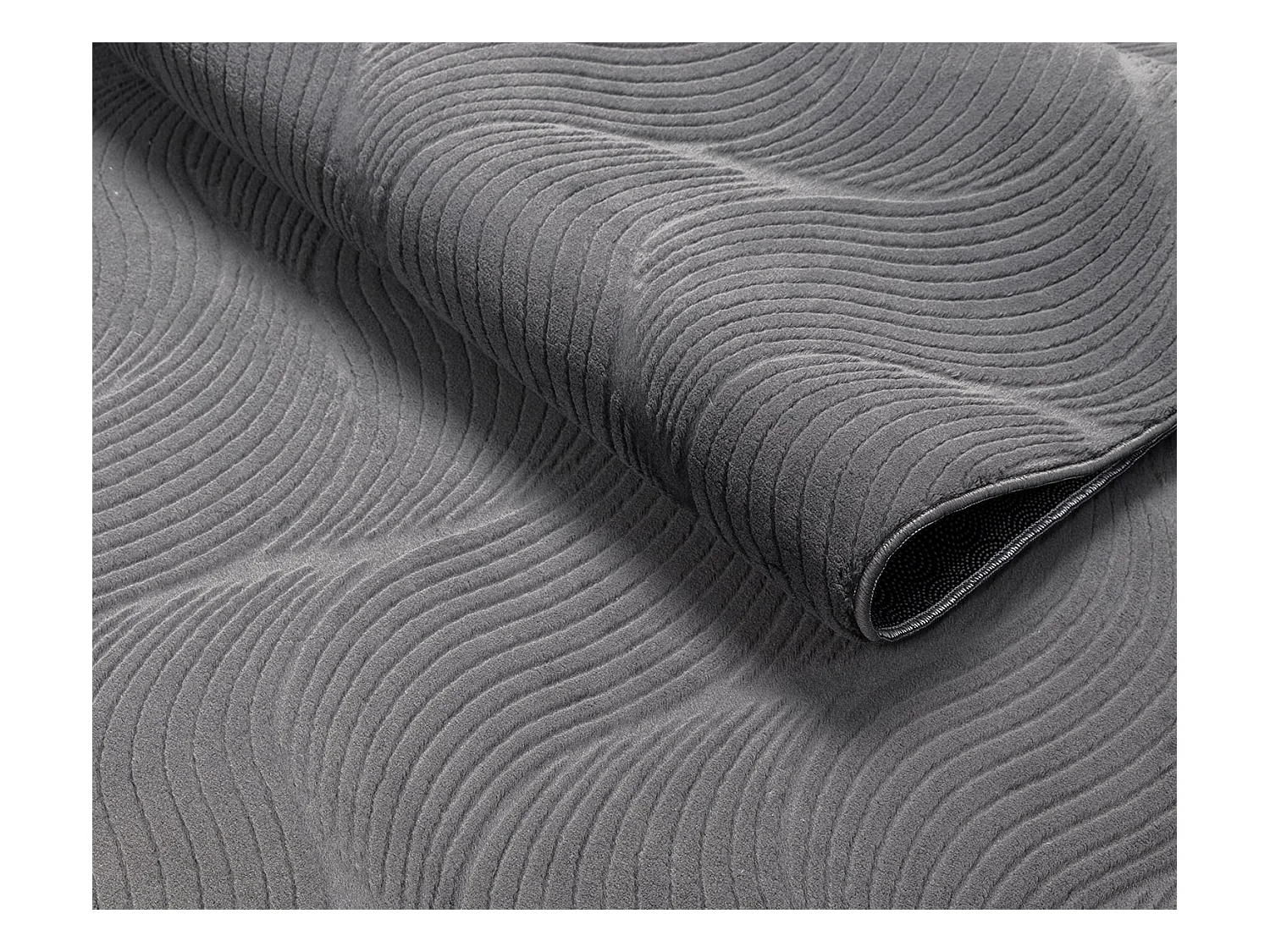 Tapis Rio salon antidérapant 3D, Anthracite, 80 x 150 cm