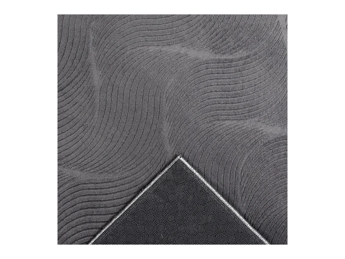 Tapis Rio salon antidérapant 3D, Anthracite, 140 x 200 cm