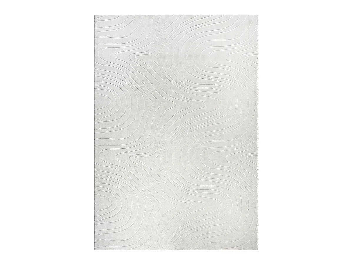 Tapis Rio salon antidérapant océan, Crème, 140 x 200 cm