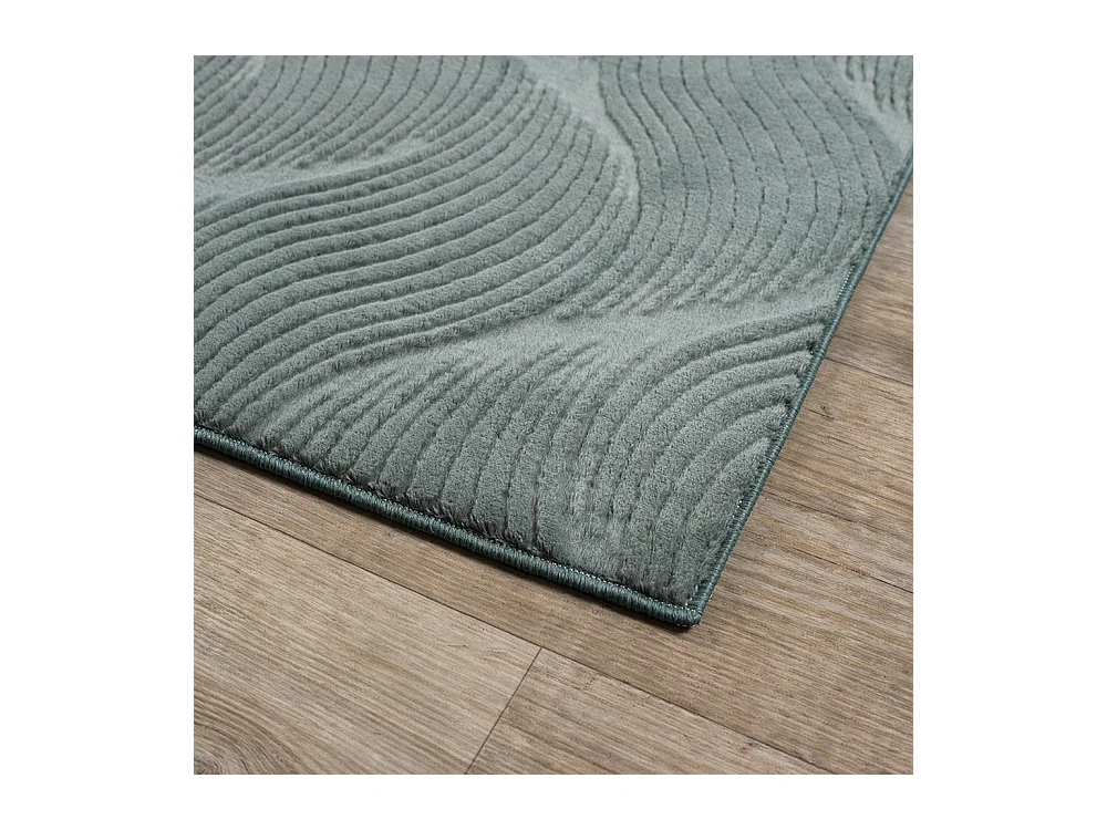 Tapis Rio salon antidérapant 3D, Vert, 120 x 160 cm