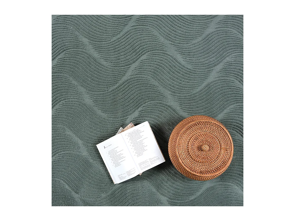 Tapis Rio salon antidérapant 3D, Vert, 120 x 160 cm