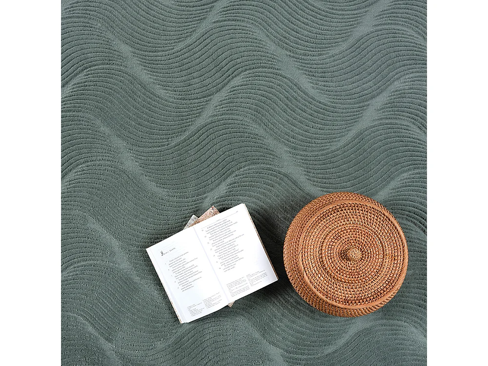 Tapis Rio salon antidérapant 3D, Vert, 120 x 160 cm