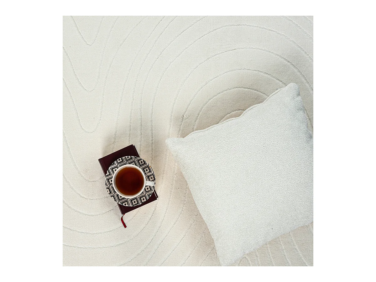 Tapis Rio salon antidérapant océan, Crème, 80 x 150 cm