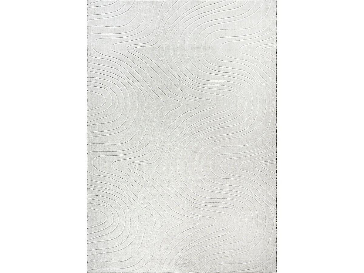 Tapis Rio salon antidérapant océan, Crème, 80 x 150 cm