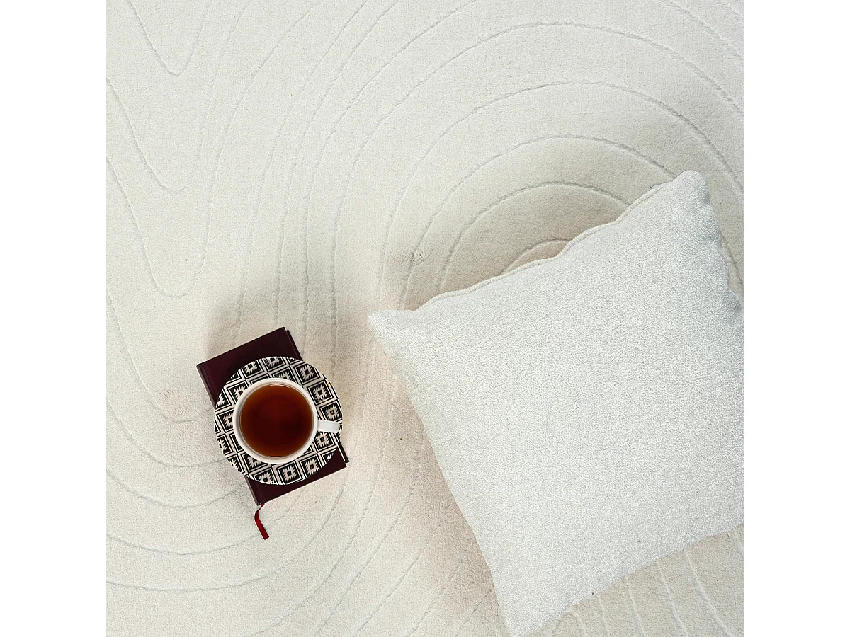 Tapis Rio salon antidérapant océan, Crème, 80 x 150 cm