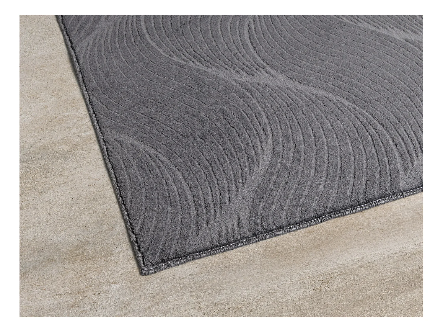 Tapis Rio salon antidérapant 3D, Anthracite, 120 x 160 cm