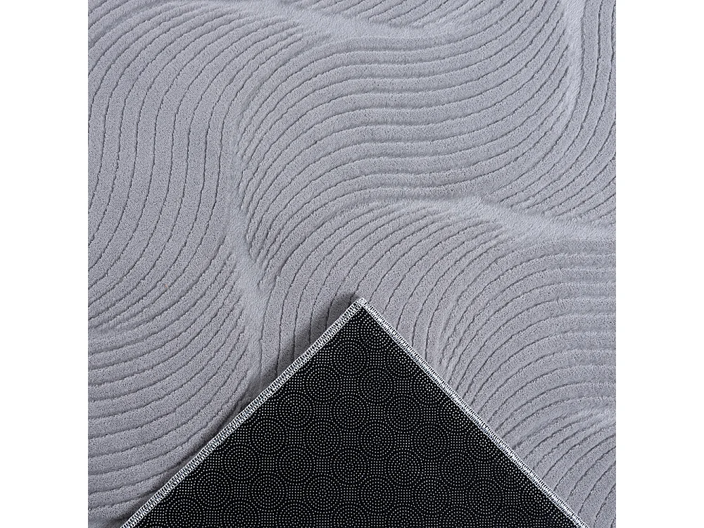 Tapis Rio salon antidérapant 3D, Gris, 140 x 200 cm