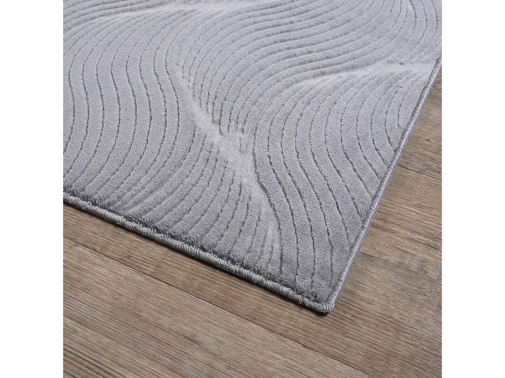 Tapis Rio salon antidérapant 3D, Gris, 140 x 200 cm