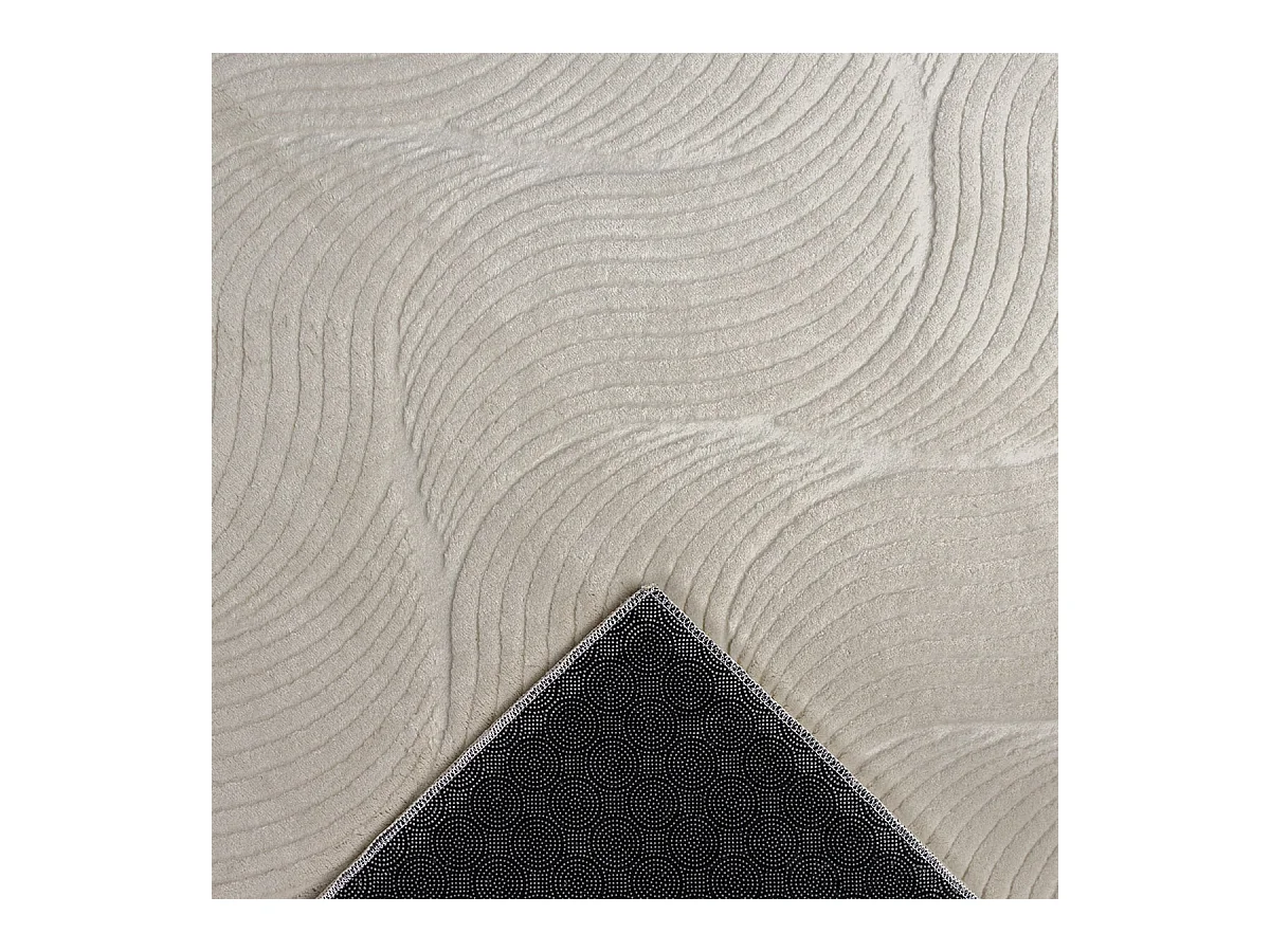Tapis Rio salon antidérapant 3D, Crème, 80 x 150 cm