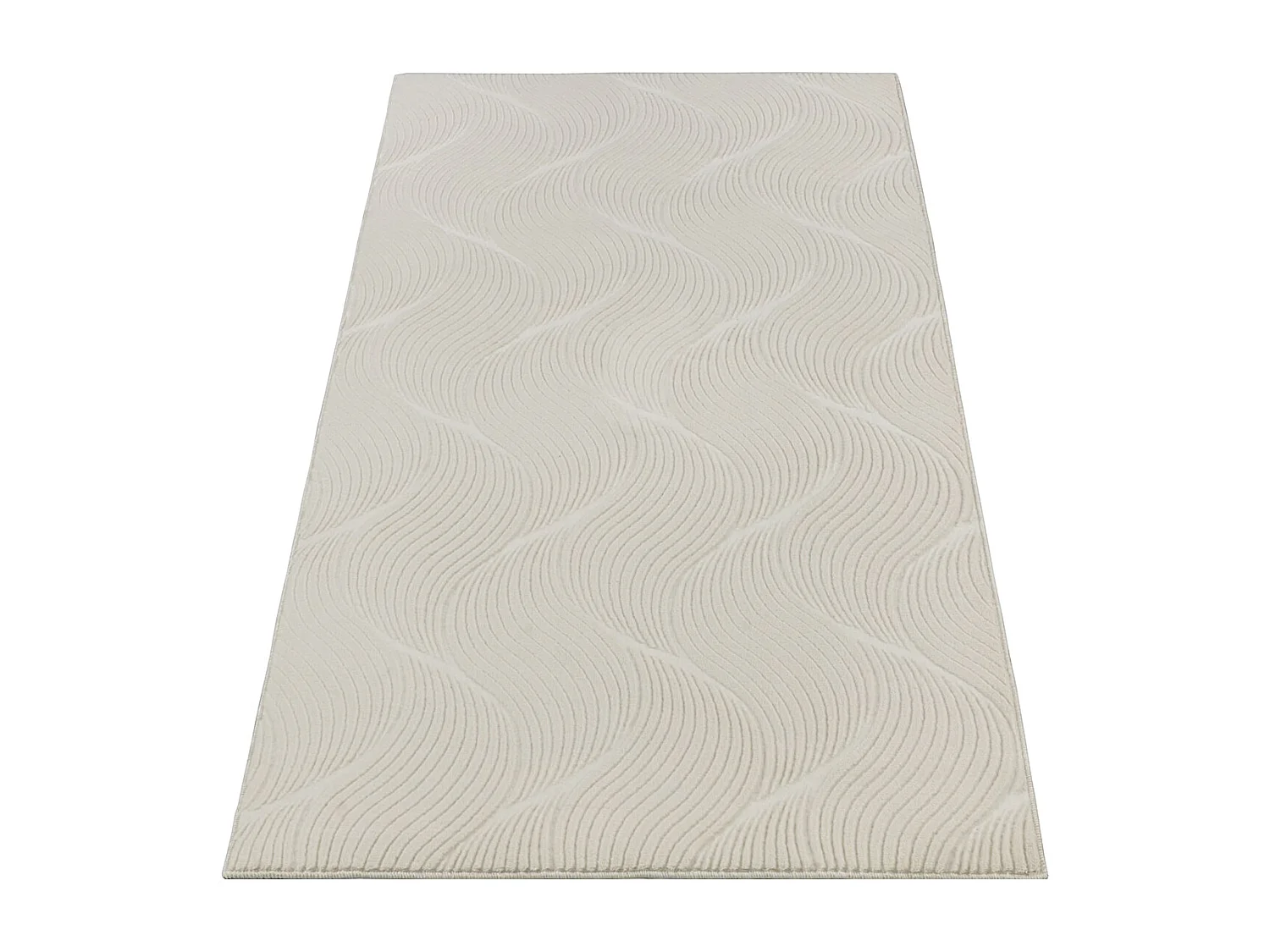 Tapis Rio salon antidérapant 3D, Crème, 80 x 150 cm
