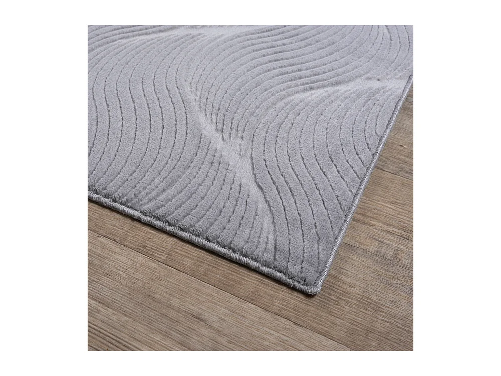 Tapis Rio salon antidérapant 3D, Gris, 120 x 160 cm