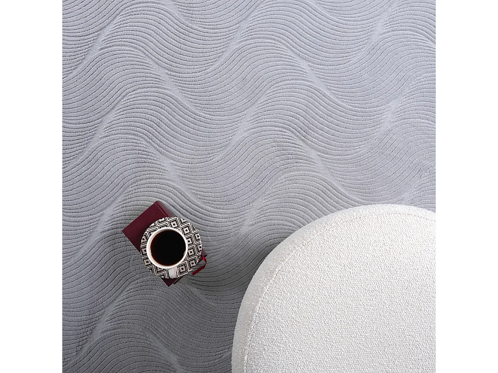 Tapis Rio salon antidérapant 3D, Gris, 120 x 160 cm