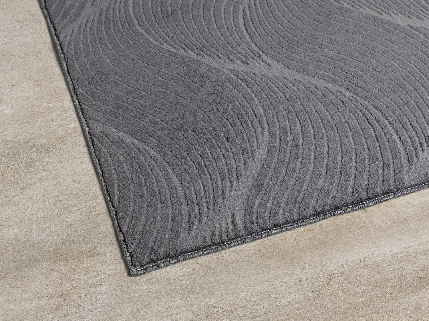 Tapis Rio salon antidérapant 3D, Anthracite, 160 x 220 cm