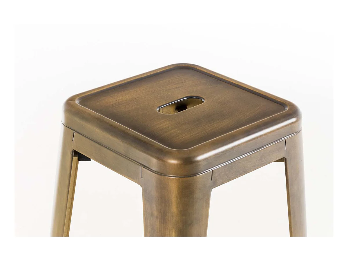 Lot de 2 tabourets métal argentée 43 x 43 x 77 cm TDB10598