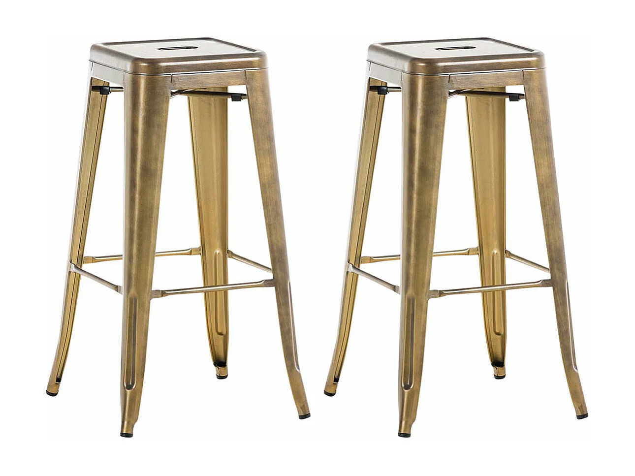 Lot de 2 tabourets métal argentée 43 x 43 x 77 cm TDB10598