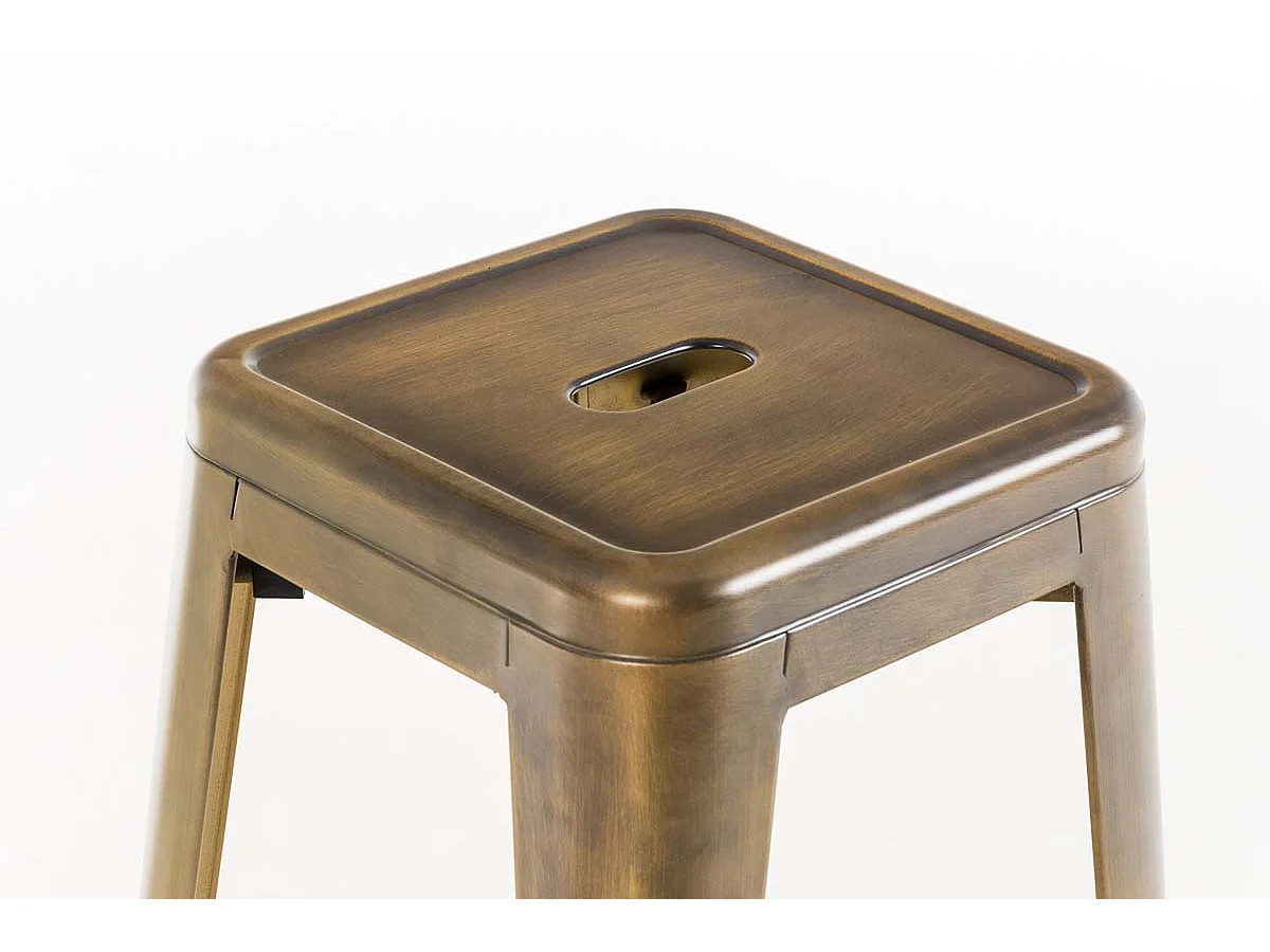 Lot de 2 tabourets métal argentée 43 x 43 x 77 cm TDB10598