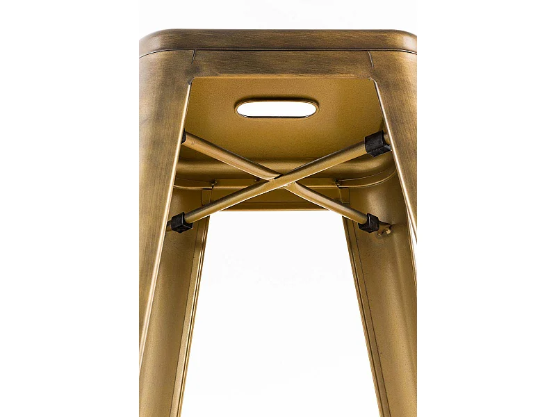 Lot de 2 tabourets métal argentée 43 x 43 x 77 cm TDB10598