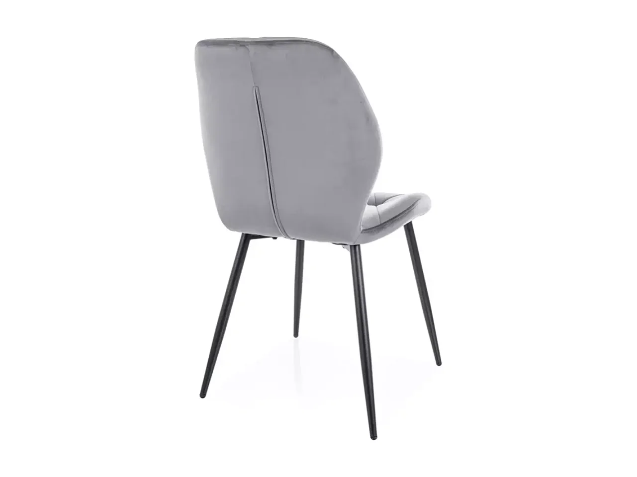 Chaise Rick/housse en velours/Gris