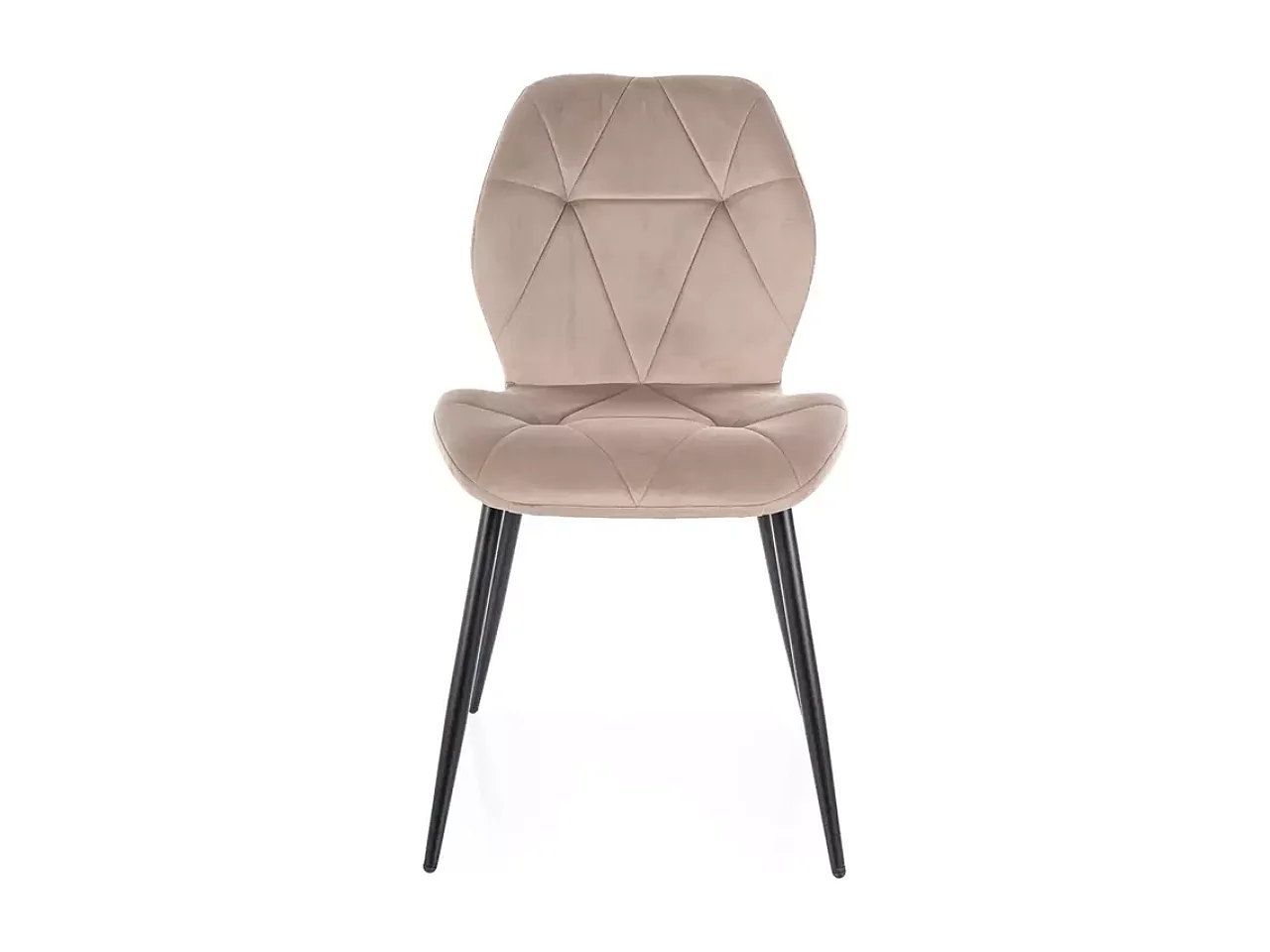 Chaise Rick/housse en velours/Beige