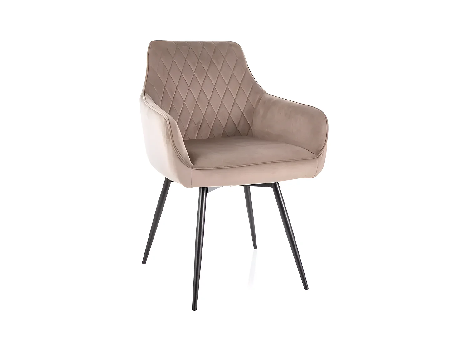 Stuhl Marlo/Samtstoffbezug/Auto-Return-Funktion /180 Grad drehbar/Beige