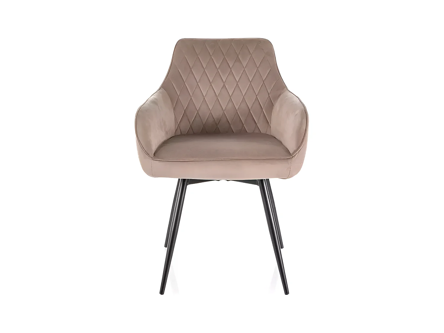 Stuhl Marlo/Samtstoffbezug/Auto-Return-Funktion /180 Grad drehbar/Beige