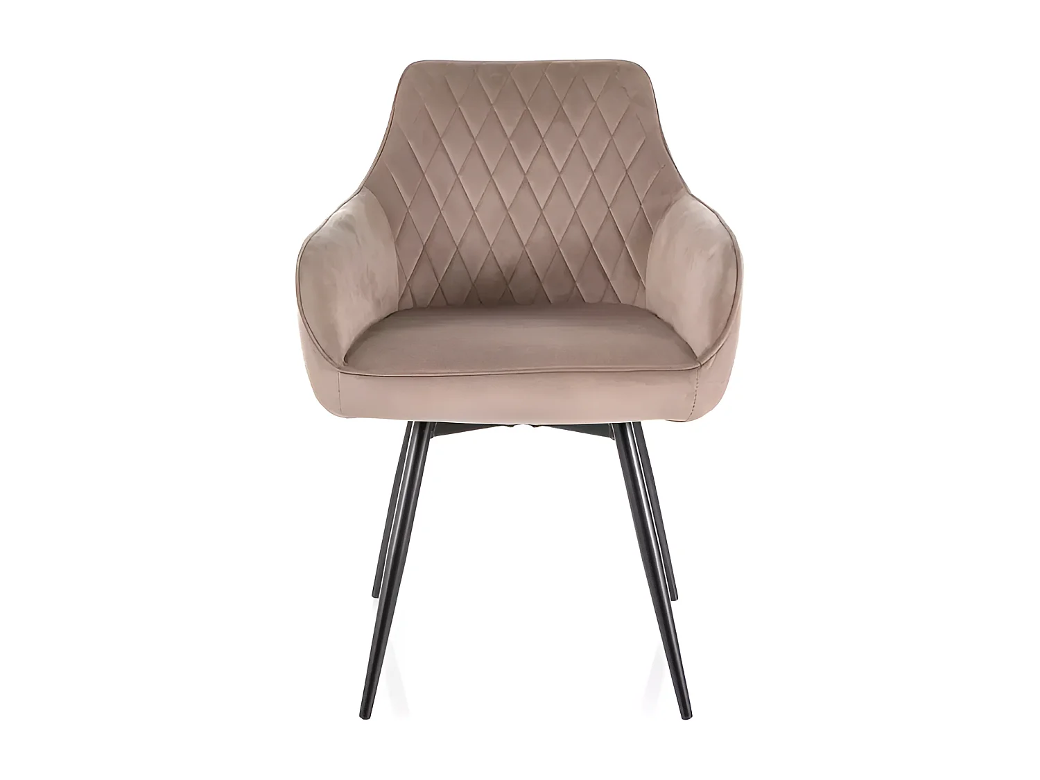 Stuhl Marlo/Samtstoffbezug/Auto-Return-Funktion /180 Grad drehbar/Beige