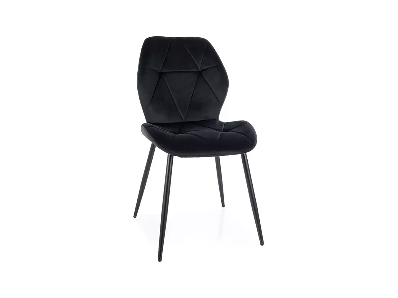 Chaise Rick/housse en velours/Noir