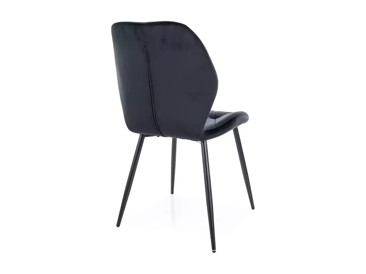 Chaise Rick/housse en velours/Noir