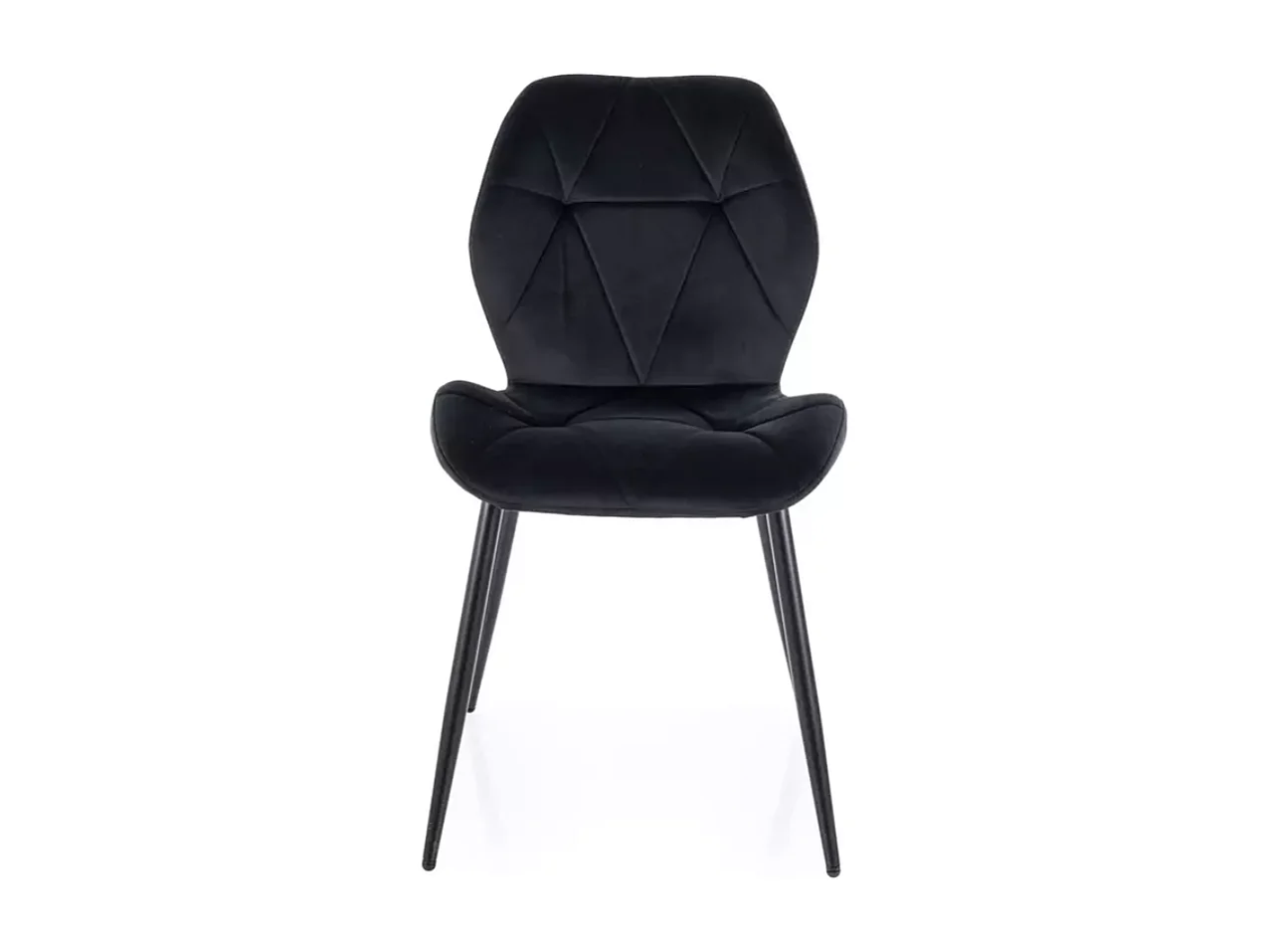 Chaise Rick/housse en velours/Noir