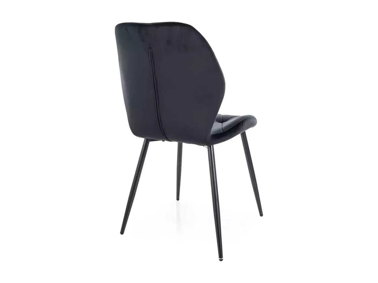 Chaise Rick/housse en velours/Noir