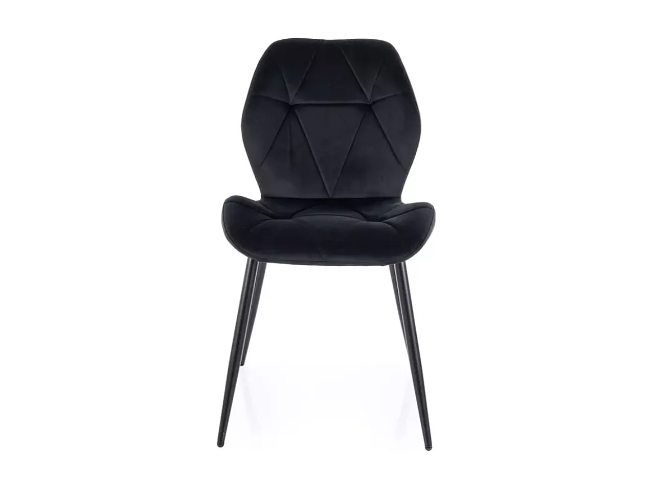 Chaise Rick/housse en velours/Noir