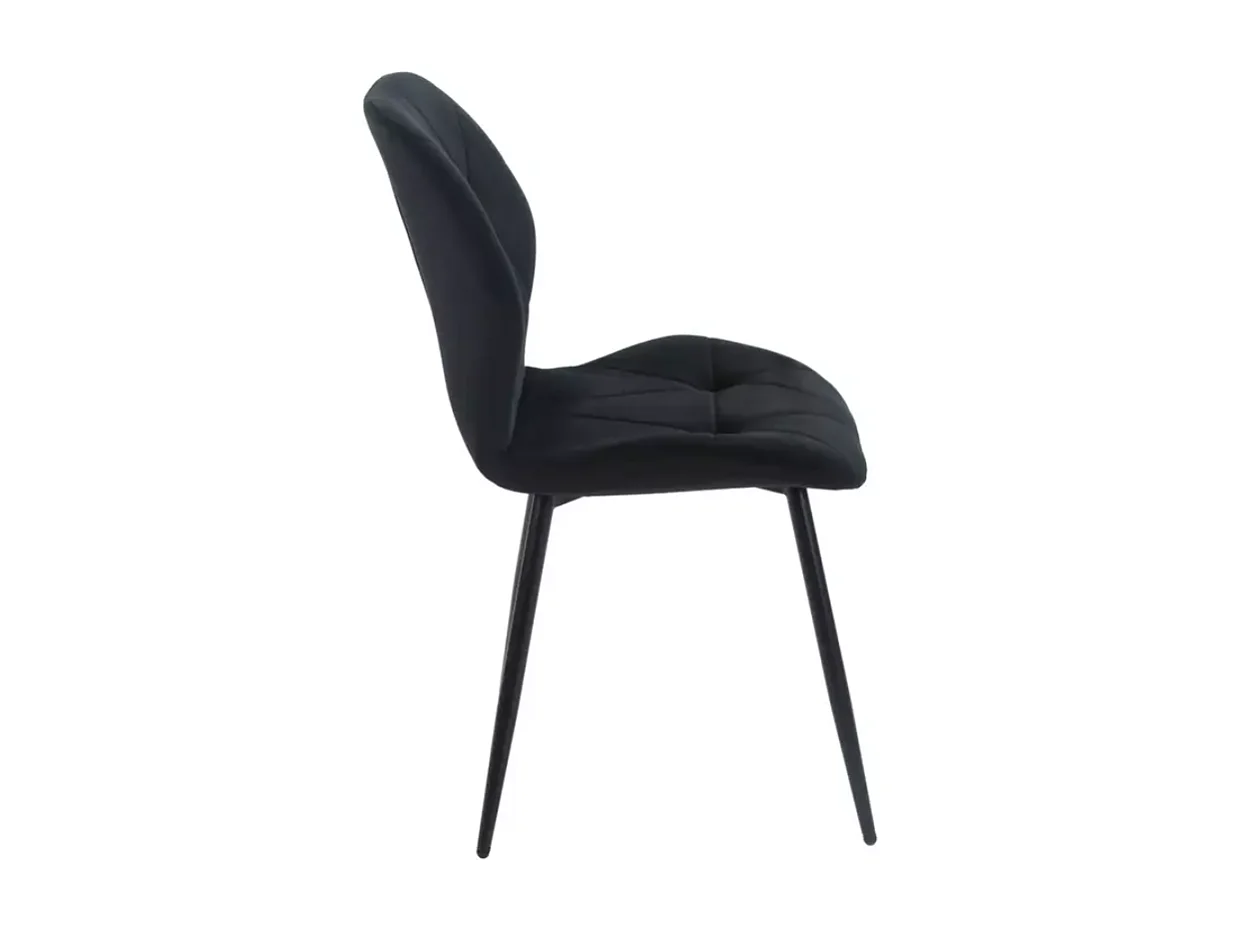 Chaise Rick/housse en velours/Noir