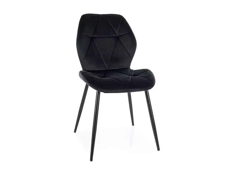 Chaise Rick/housse en velours/Noir