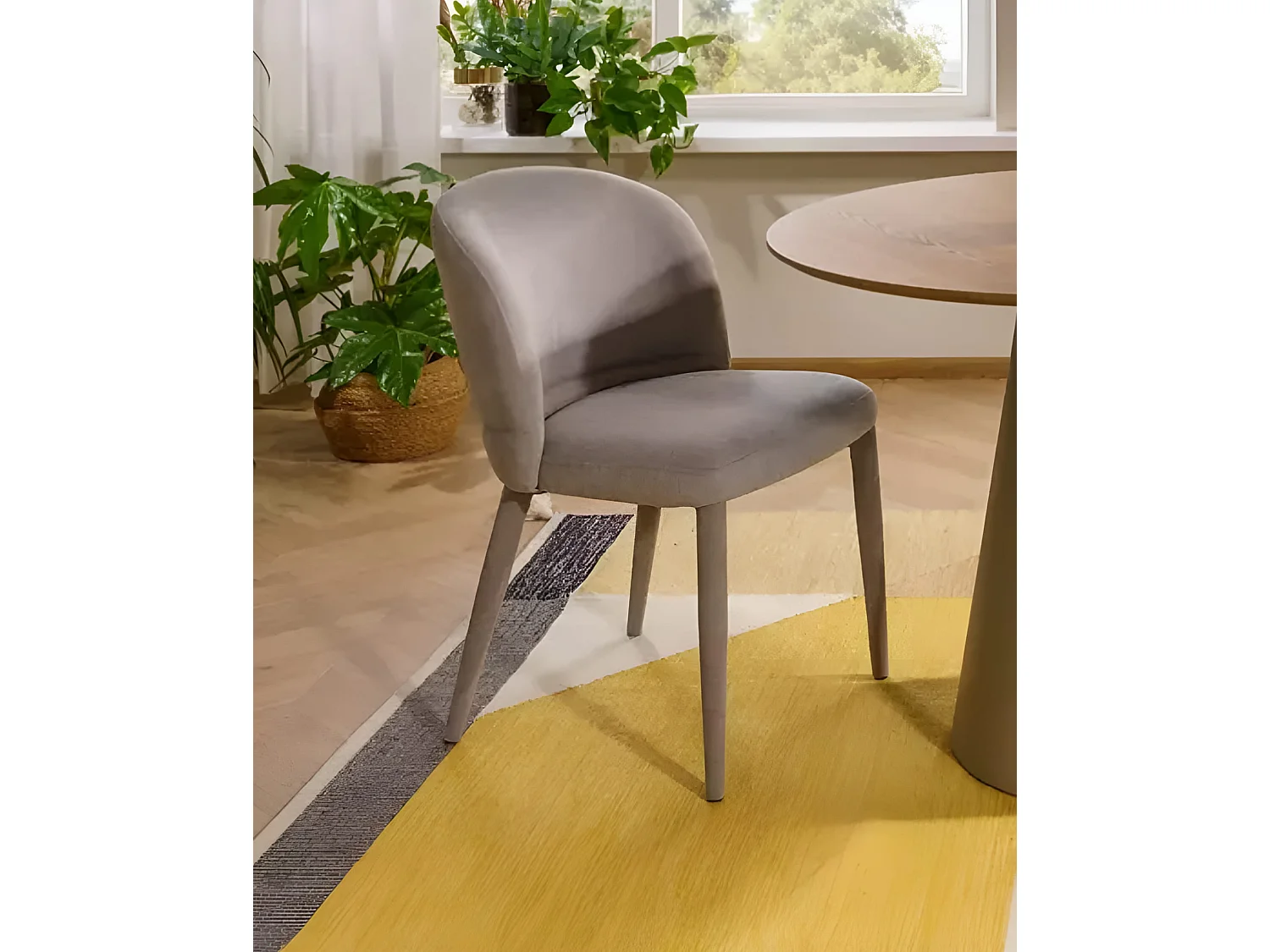 Sedia Tino/rivestimento in tessuto/beige