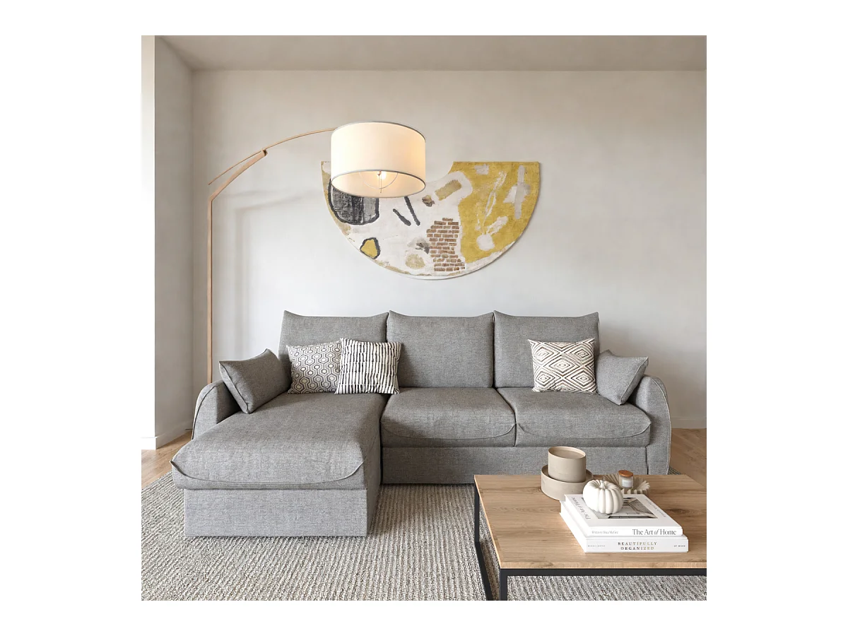 Canapé d'angle convertible avec coffre 3 places L260 cm - NAOMI